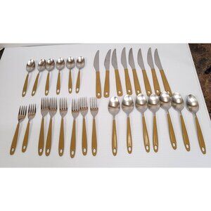Imperial Casualware 1971 Flatware Harvest Gold 29 PC Stainless Silverware Spoons